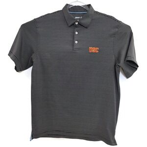 USC Trojans Shirt Mens Medium Black White NCAA Football Stripe Golf Polo